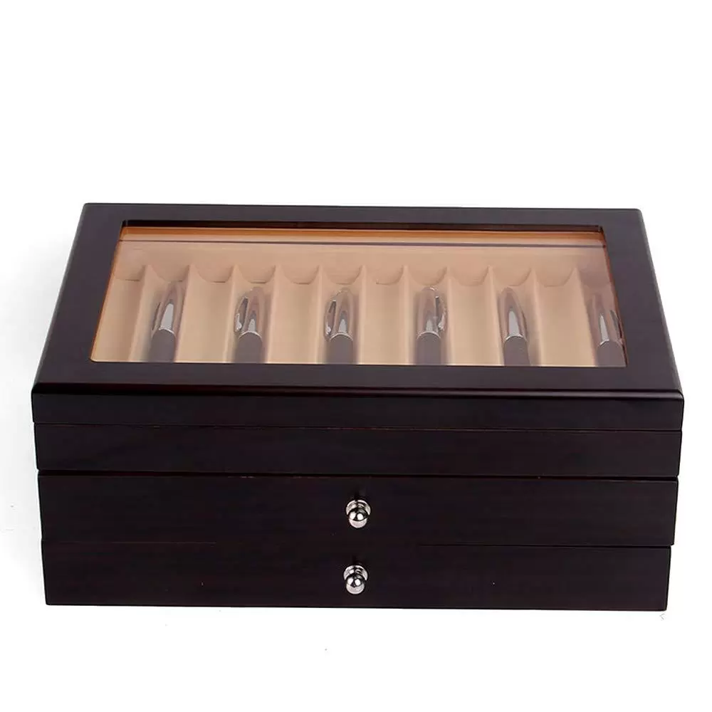Geschenk 3 Layer 34 Slot Stifte Sammelbox Stifthalterbox mit 3 Ebene Vitrine Federhalter Display Organizer Box Geschenk 3 Layer 34 Slot Stifte Sammelbox Stifthalterbox mit 3 Ebene Vitrine Federhalter Display Organizer Box