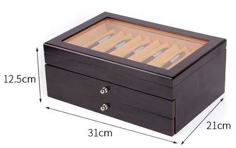 Geschenk 3 Layer 34 Slot Stifte Sammelbox Stifthalterbox mit 3 Ebene Vitrine Federhalter Display Organizer Box