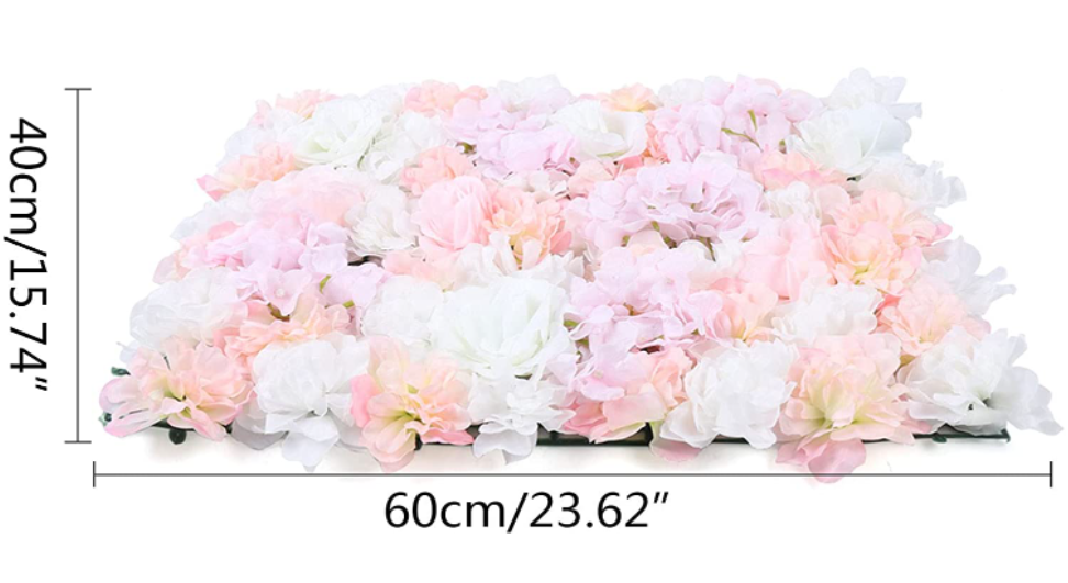 8 Pcs Künstliche Rosenwand Blumenwand Pinke Rose DIY Hintergrunddekoration 40 * 60cm