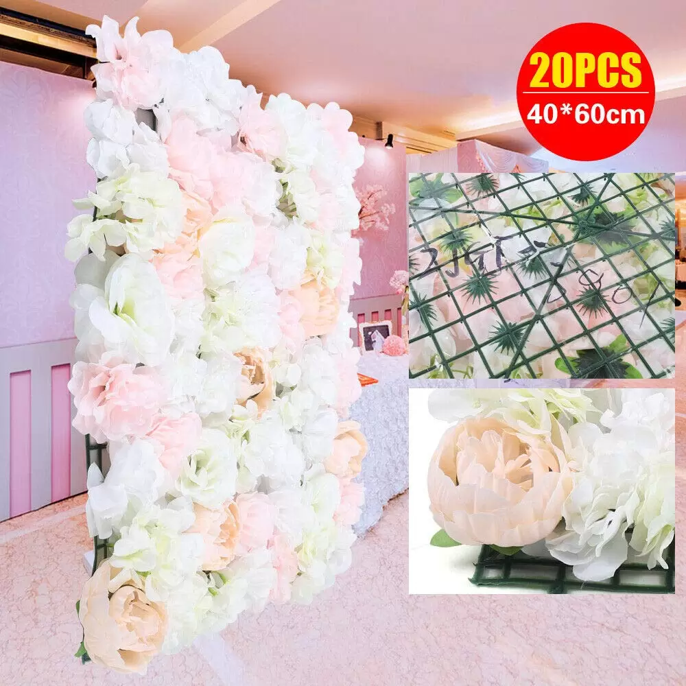 Künstliche Blumenwand DIY Hochzeit Hintergrund 20-teiliges Romantische Kunstblumen Wall Künstliche Blumenwand DIY Hochzeit Hintergrund 20-teiliges Romantische Kunstblumen Wall