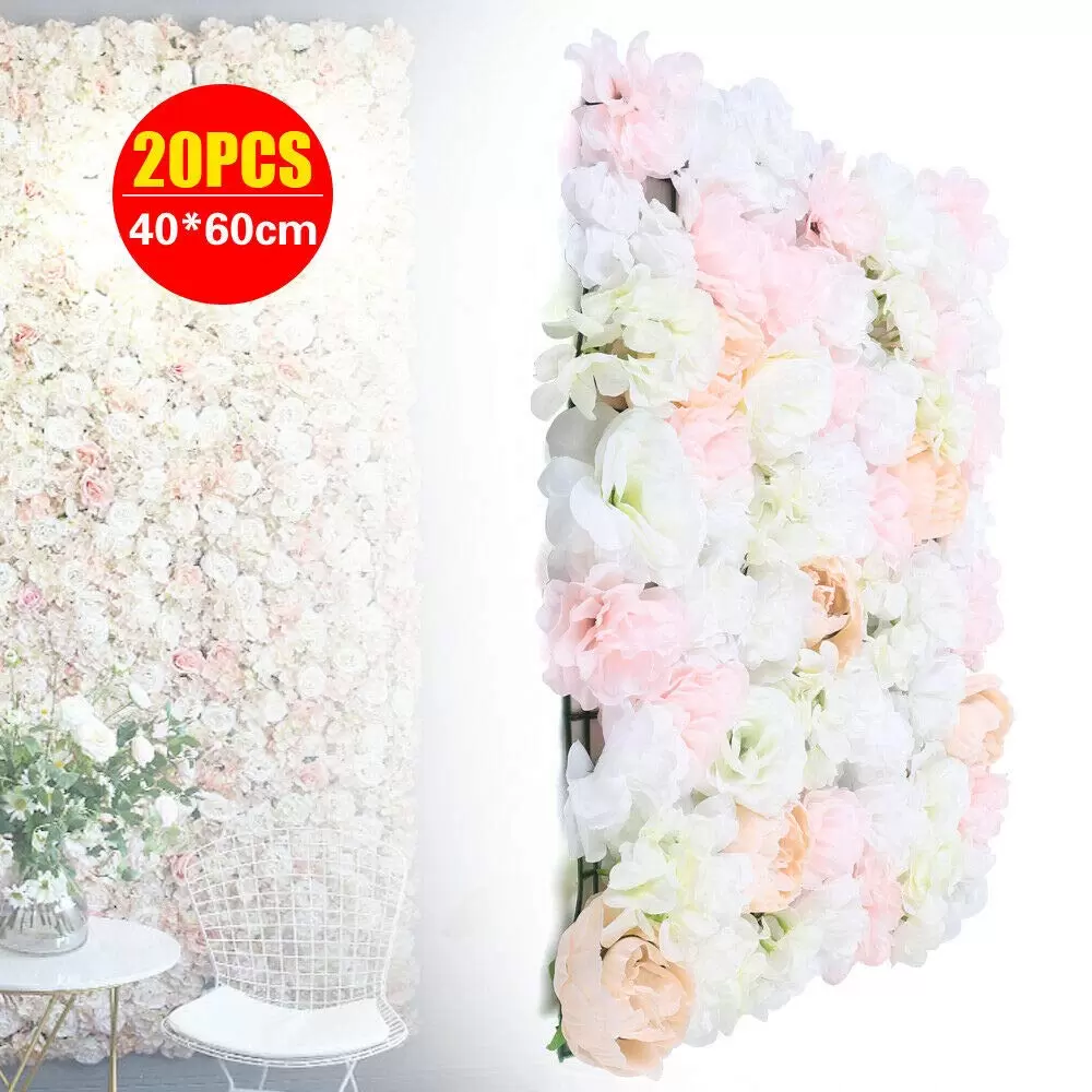 Künstliche Blumenwand DIY Hochzeit Hintergrund 20-teiliges Romantische Kunstblumen Wall Künstliche Blumenwand DIY Hochzeit Hintergrund 20-teiliges Romantische Kunstblumen Wall