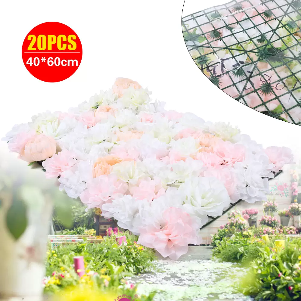 Künstliche Blumenwand DIY Hochzeit Hintergrund 20-teiliges Romantische Kunstblumen Wall Künstliche Blumenwand DIY Hochzeit Hintergrund 20-teiliges Romantische Kunstblumen Wall