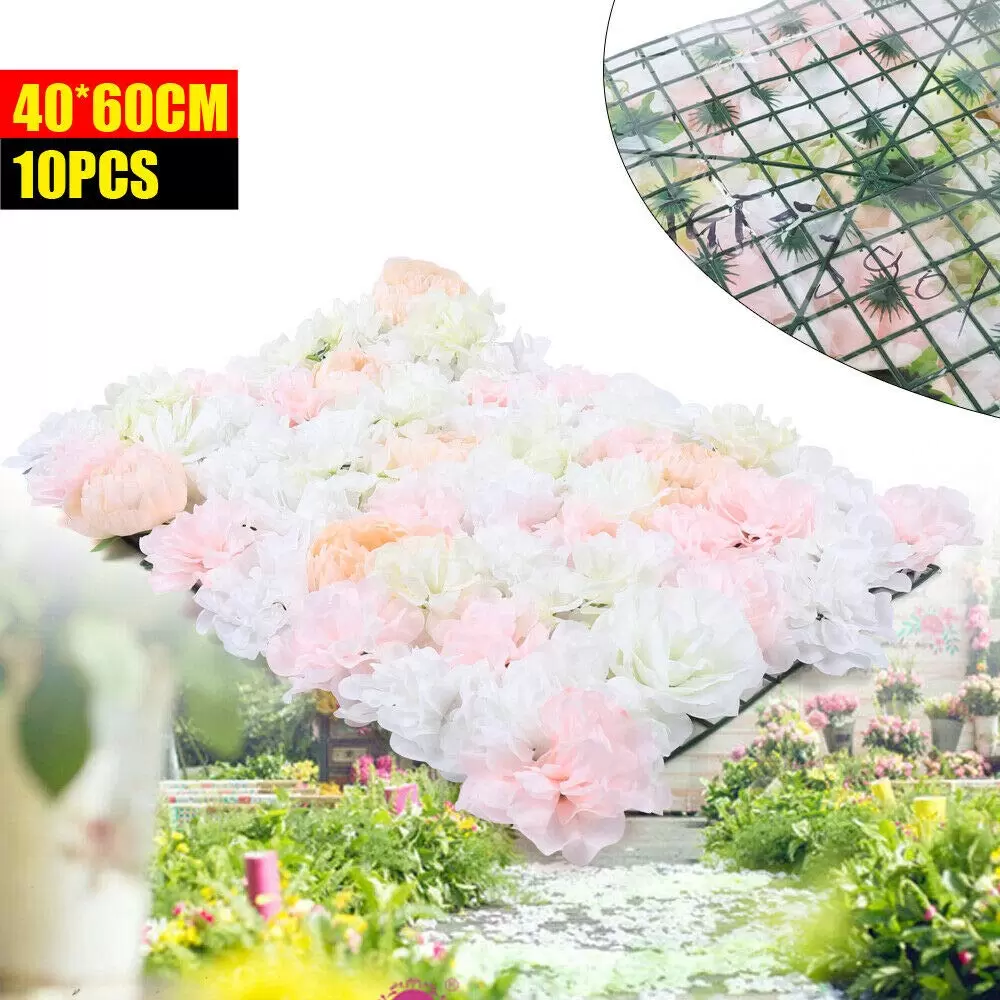 40*60 cm 10x Kunstblumenwand Rose Wand, Gartenhochzeitsdekoration Kunstblumenbrett