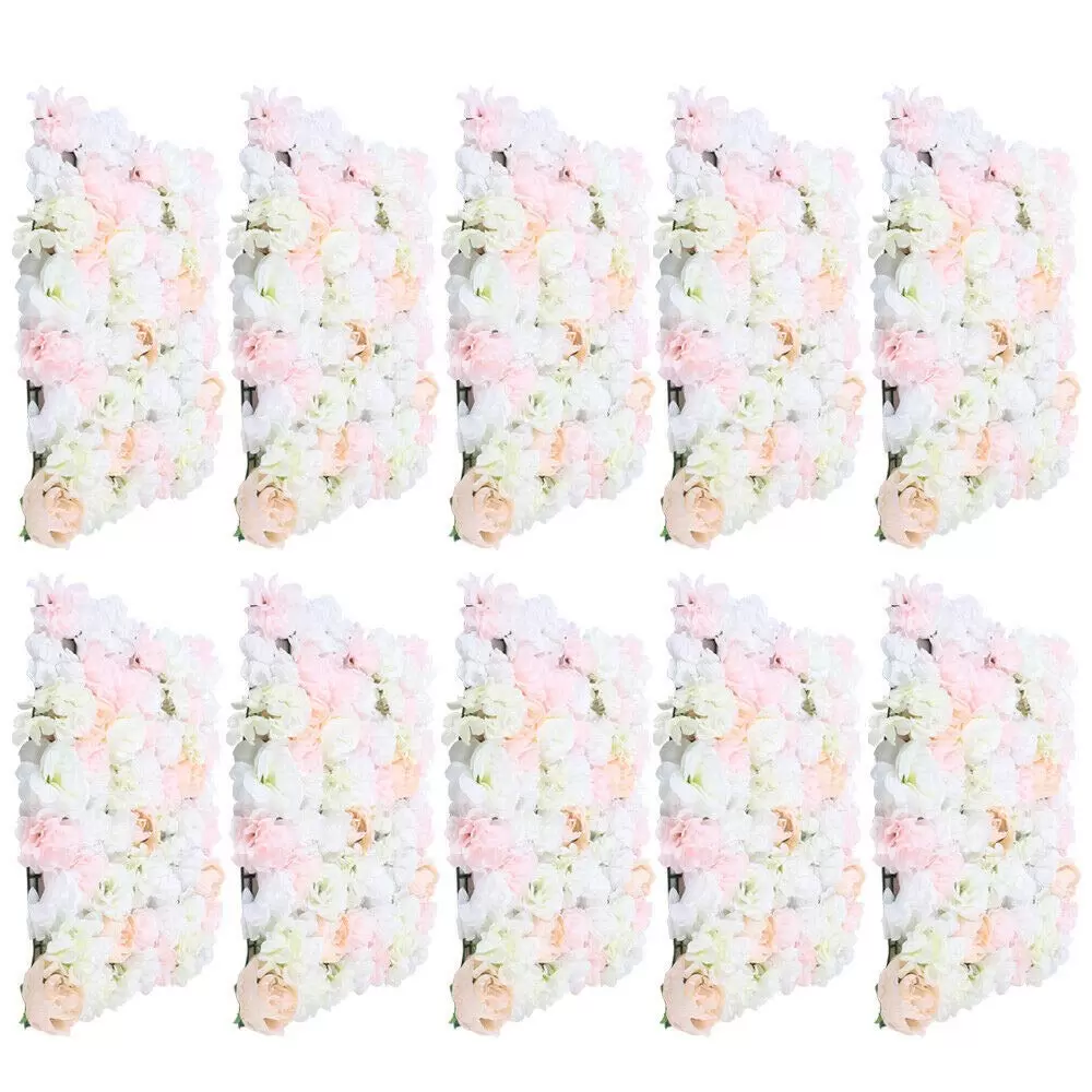 40*60 cm 10x Kunstblumenwand Rose Wand, Gartenhochzeitsdekoration Kunstblumenbrett