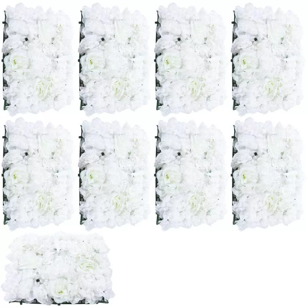 40 * 60cm 9 Stücke Weiß Blumenwand Rosenwand Künstliche Seide Blume Garten DIY Hochzeit Nachbildung