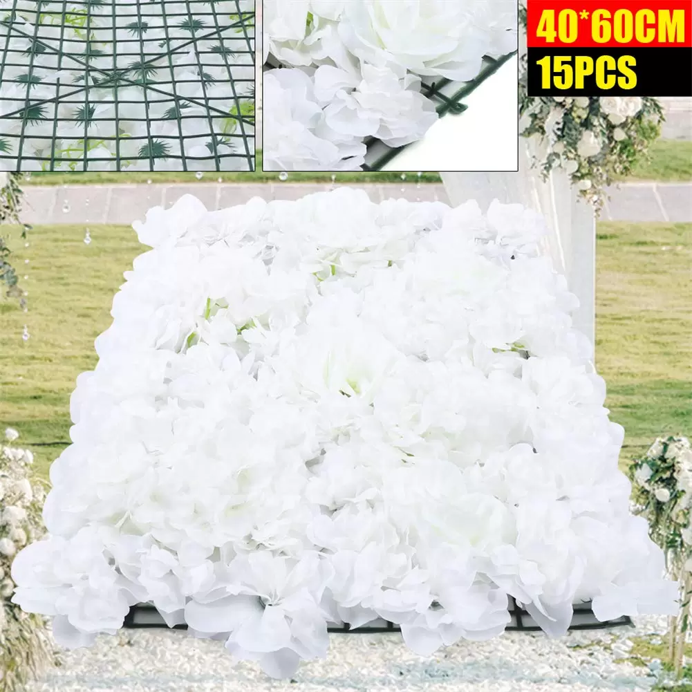 15 Stück Künstliche Blumenwand Rosenwand Weiß Kunstblumen Panel DIY Hochzeit Blumendekor Hintergrund 15 Stück Künstliche Blumenwand Rosenwand Weiß Kunstblumen Panel DIY Hochzeit Blumendekor Hintergrund