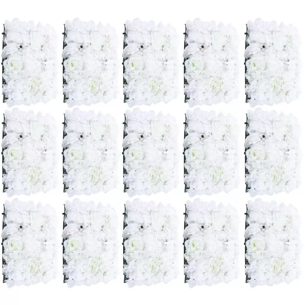 15 Stück Künstliche Blumenwand Rosenwand Weiß Kunstblumen Panel DIY Hochzeit Blumendekor Hintergrund 15 Stück Künstliche Blumenwand Rosenwand Weiß Kunstblumen Panel DIY Hochzeit Blumendekor Hintergrund