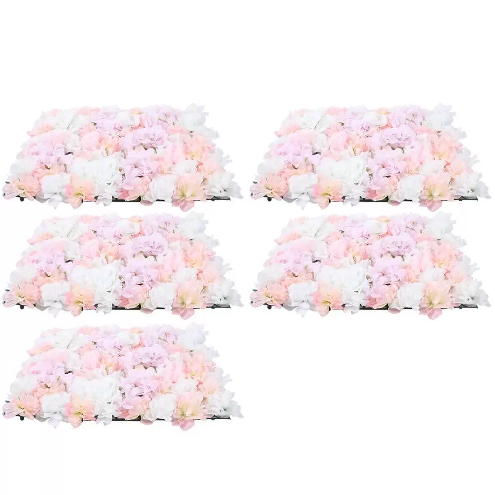5 stücke Silk Flower Wall Panels Hochzeit Hintergrund Venue Decor Zaun Bildschirm Wand Panels