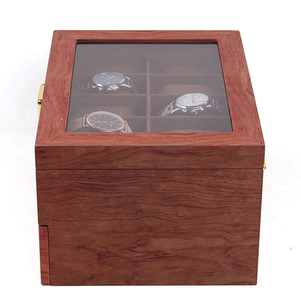 Elegant Uhrenbox Uhren Organizer aus Holz Doppelschicht Uhrenkoffer für 20 Uhrenr