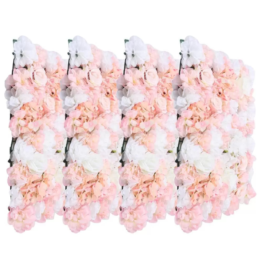 4 Stücke Künstliche Blumenwand Blumenpaneele, Romantischer Blumen-Hintergrund Wanddekoration