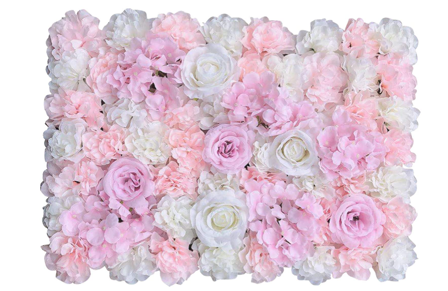 12x Künstliche Blumenwand Seidenblume Rosen-Hortensien Rosen-Hortensien Kunstblumen 60 x 40 cm