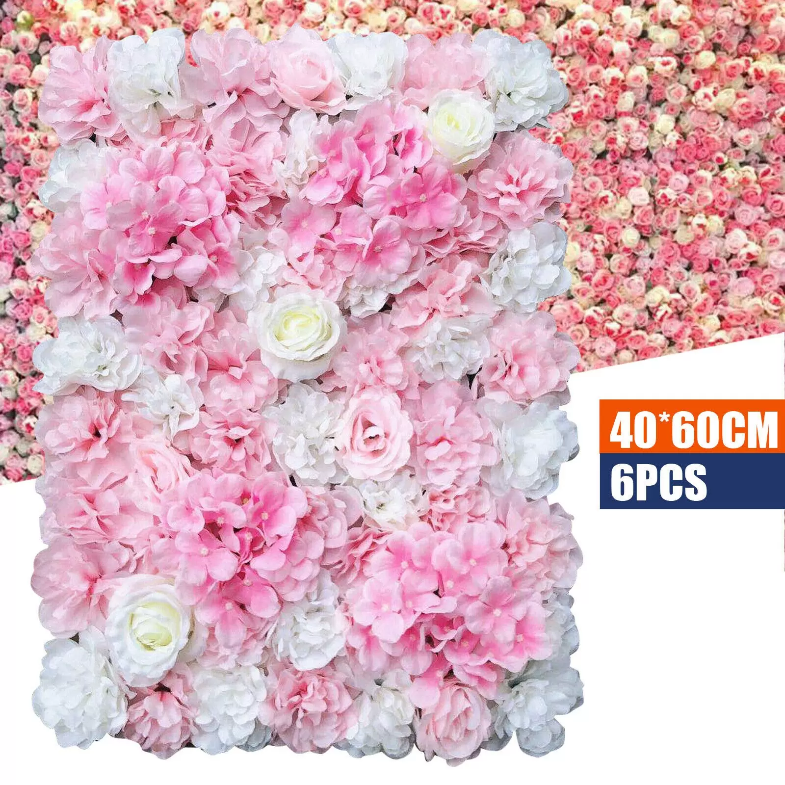 6X 40 * 60cm Künstliche Blumenwand Rosenwand DIY Hochzeit Straße Hintergrund (Weiße Dahlie) 6X 40 * 60cm Künstliche Blumenwand Rosenwand DIY Hochzeit Straße Hintergrund (Weiße Dahlie)