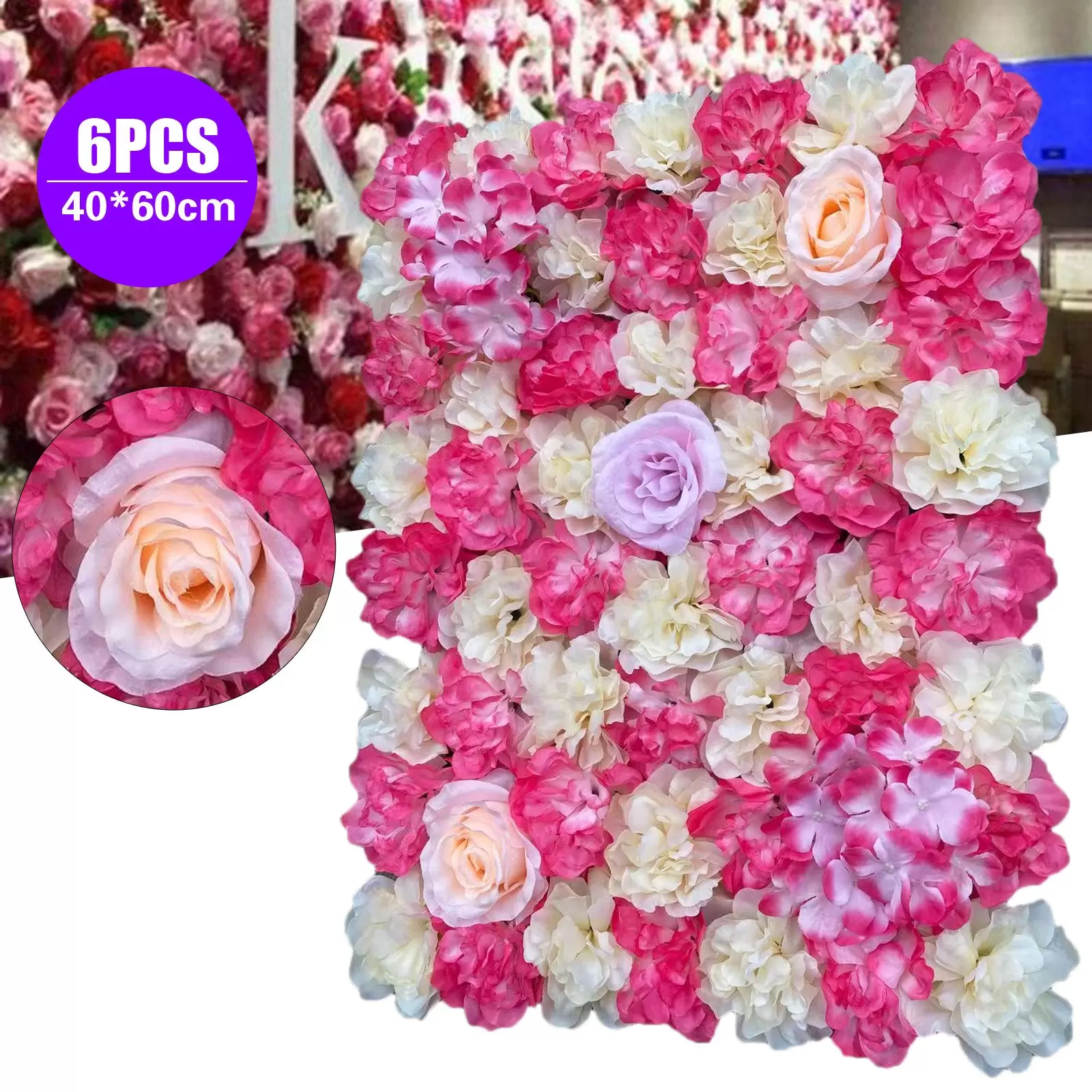 6 Stück Künstliche Blumen Säule Wand Kunstblumen Blumenwand Rosenwand 6 Stück Künstliche Blumen Säule Wand Kunstblumen Blumenwand Rosenwand