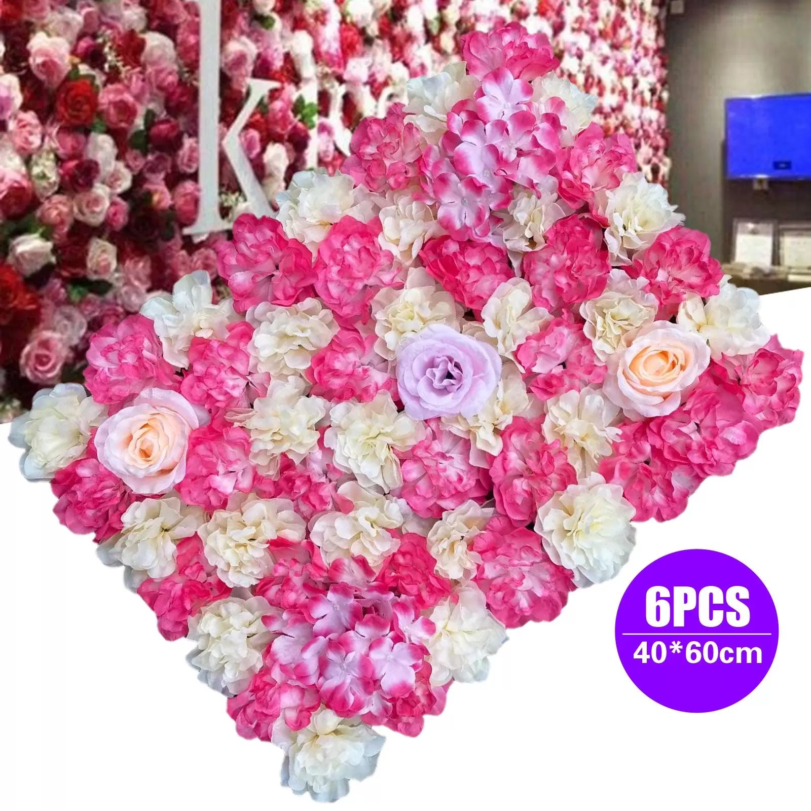 6 Stück Künstliche Blumen Säule Wand Kunstblumen Blumenwand Rosenwand 6 Stück Künstliche Blumen Säule Wand Kunstblumen Blumenwand Rosenwand