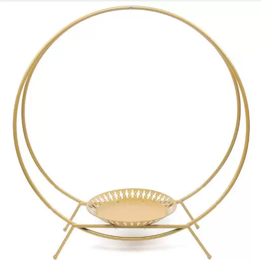80cm Runde Hochzeitsbogen Metall Durchmesser Metallkuchen Blumenständer  (Gold)