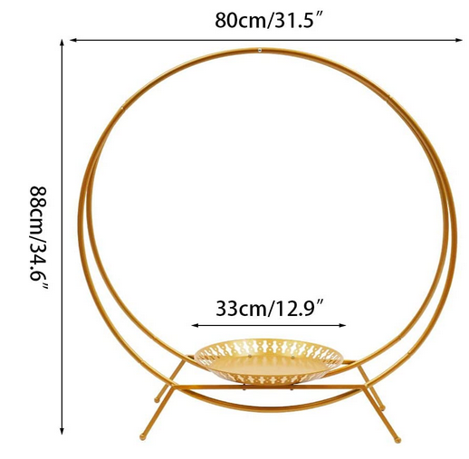 80cm Runde Hochzeitsbogen Metall Durchmesser Metallkuchen Blumenständer  (Gold)