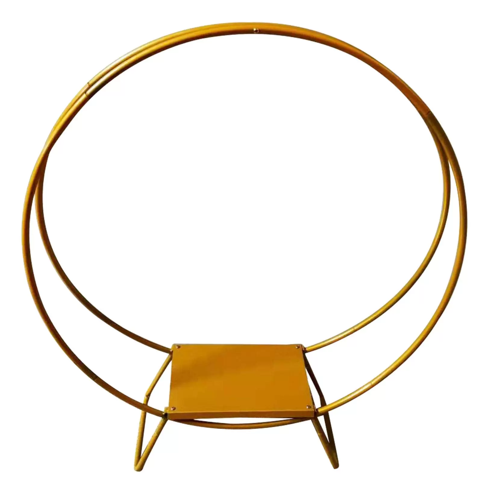CNCEST Hochzeit Kuchenständer Doppelstangen Bogengestell Tortenständer Hochzeitsbogen Ø 80 cm Dekoration Gold
