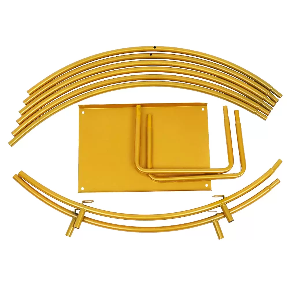 CNCEST Hochzeit Kuchenständer Doppelstangen Bogengestell Tortenständer Hochzeitsbogen Ø 80 cm Dekoration Gold
