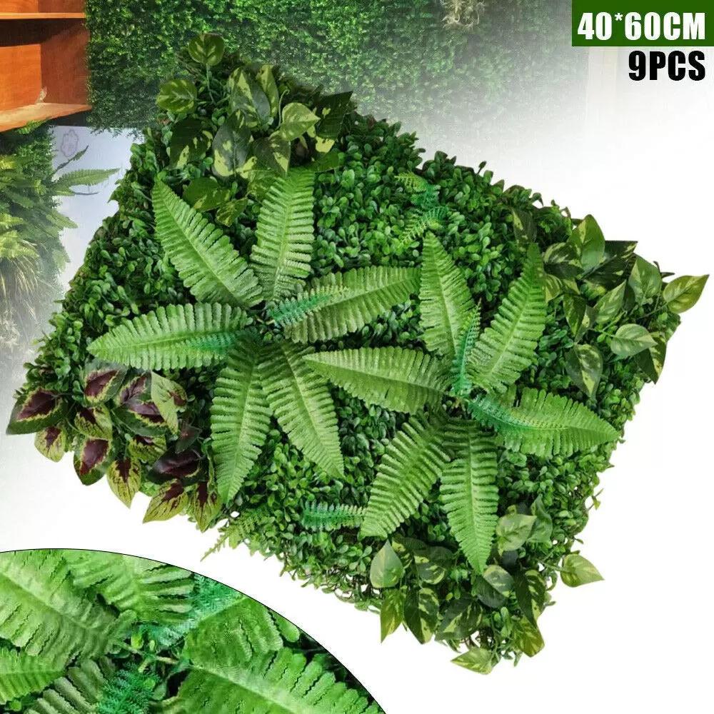 Künstliche Blattpflanzen Wand Pflanzenwand Sichtschutz Künstliche Pflanzen 60 * 40 cm (9 Stück)