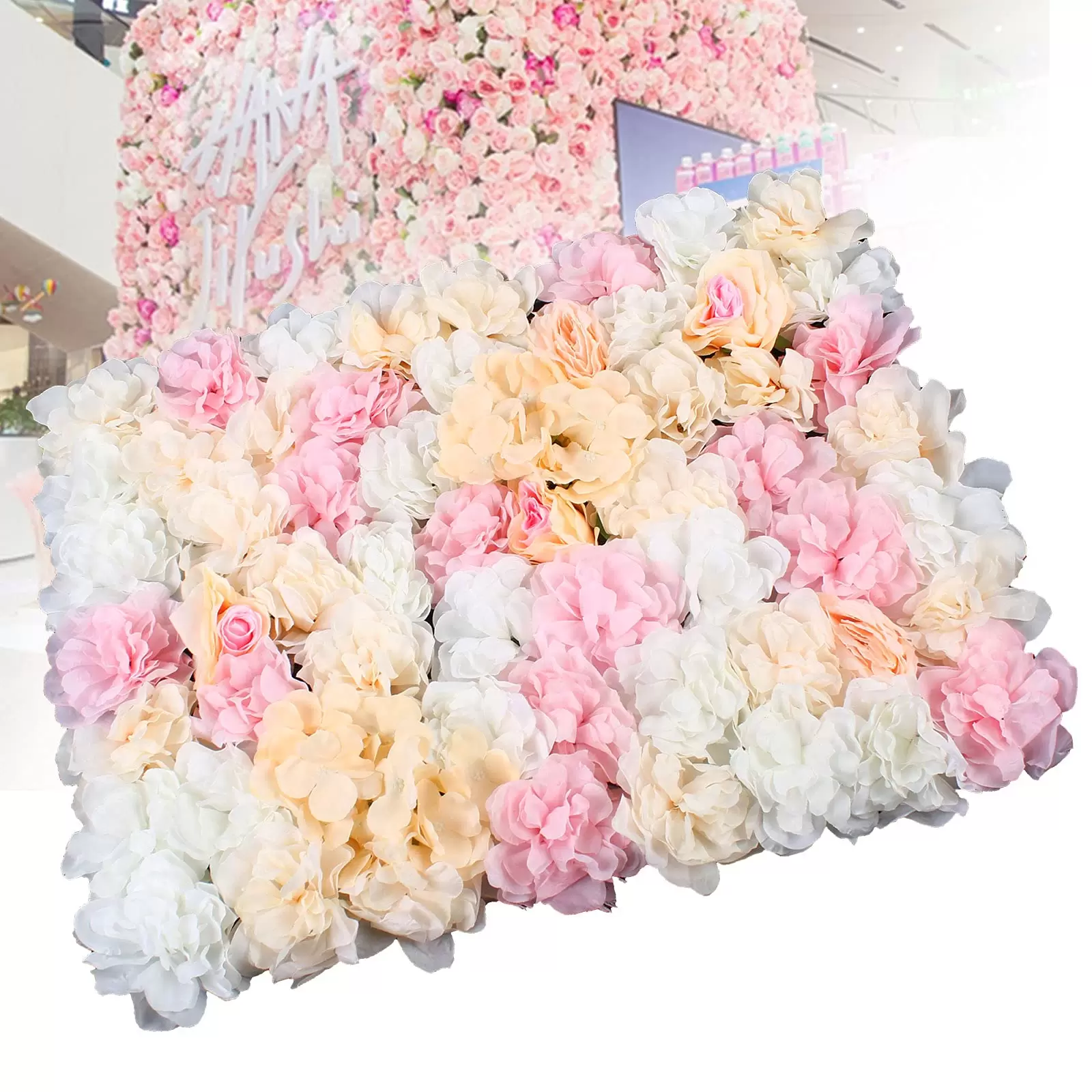 6 Stück Künstliche Blumenwand Hellrosa Champagner Rosenwand Hochzeit Blumendekor 6 Stück Künstliche Blumenwand Hellrosa Champagner Rosenwand Hochzeit Blumendekor