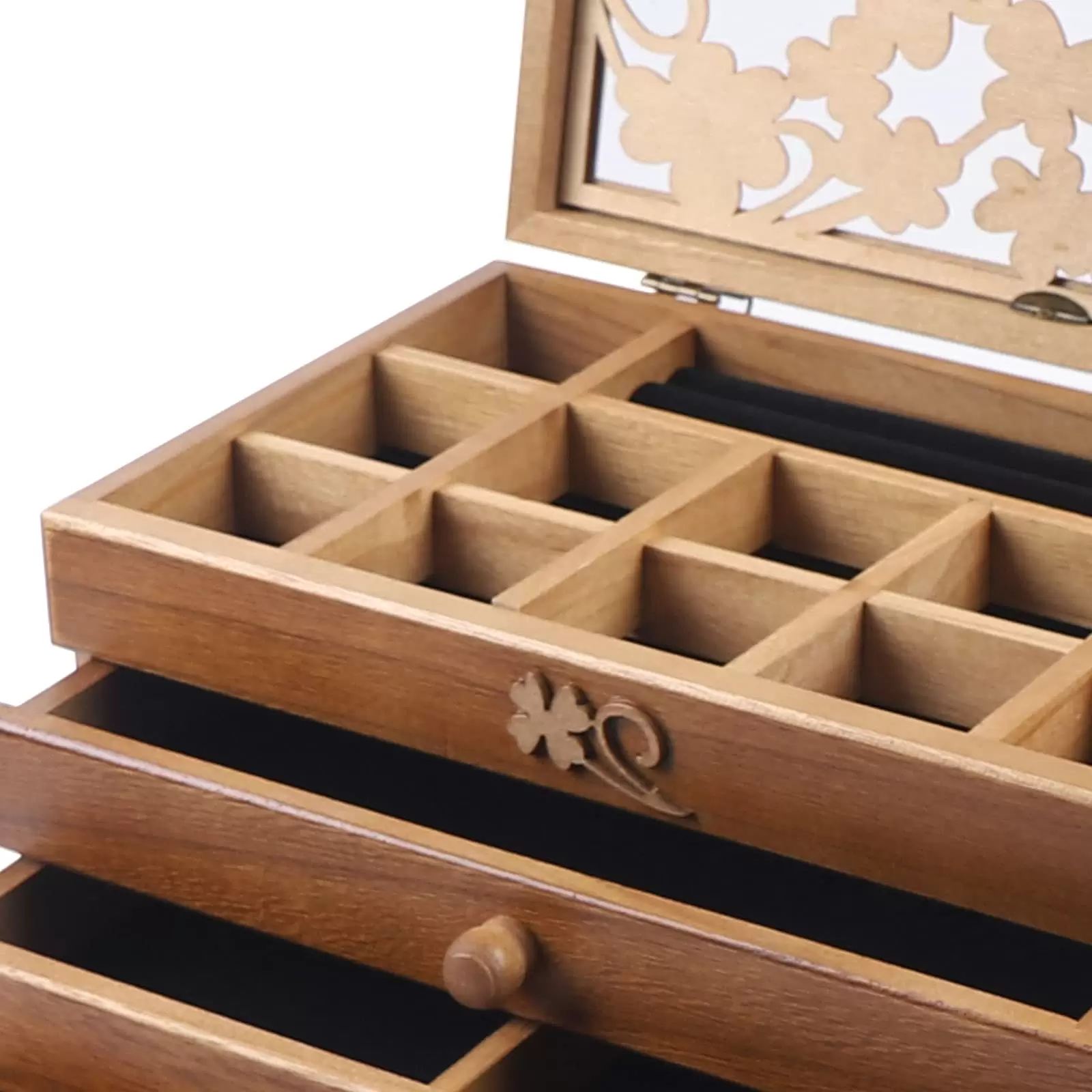 Schmuckkästchen Schmuckschatulle mit 5 Ebenen Größe Schmuckbox aus Holz mit Schubladen Schmuckkästchen Schmuckschatulle mit 5 Ebenen Größe Schmuckbox aus Holz mit Schubladen