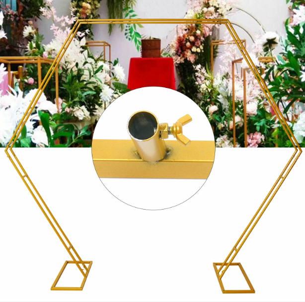 Hochzeitsbogen Ballon Bogen Kit Wiederverwendbar Golden Hexagon Dekorationen Blumenständer