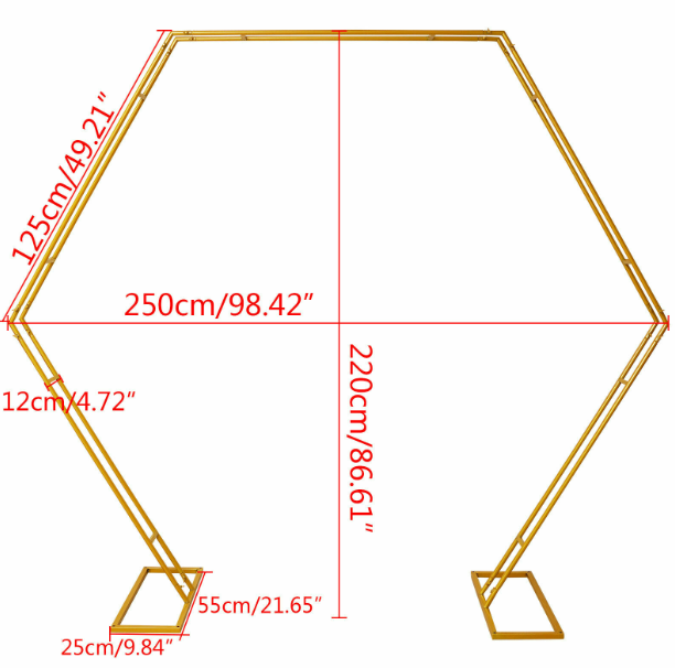 Hochzeitsbogen Ballon Bogen Kit Wiederverwendbar Golden Hexagon Dekorationen Blumenständer
