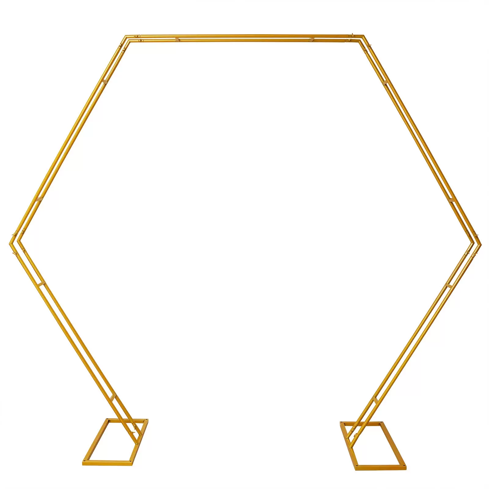 2,2x2,5m Hochzeitsbogen Ballon Bogen Kit Wiederverwendbar Golden Hexagon Dekorationen Blumenständer