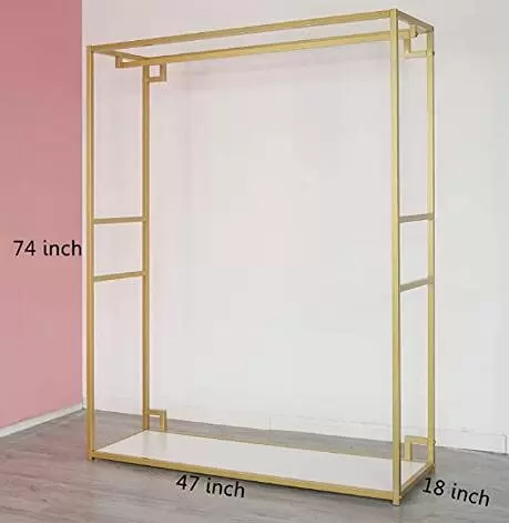 Kleiderständer Stabile Garderobenständer Metall Freistehender Kleiderbügel mit unterem Lagerregal (190*120cm) Kleiderständer Stabile Garderobenständer Metall Freistehender Kleiderbügel mit unterem Lagerregal (190*120cm)