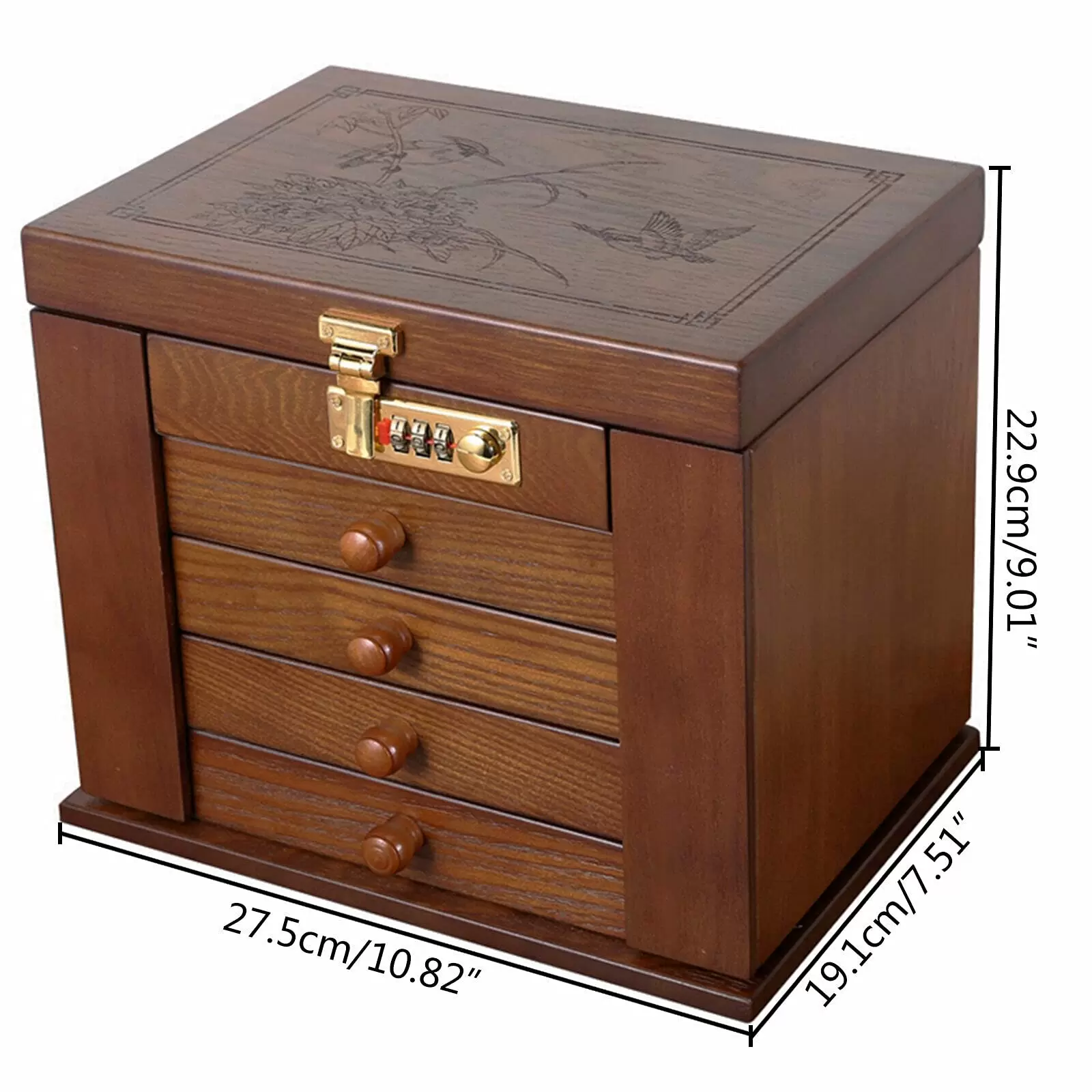 Schmuckkästen Retro Holz 5 Layers Schmuckschatulle Mit Schublade Schmuckkästen Retro Holz 5 Layers Schmuckschatulle Mit Schublade
