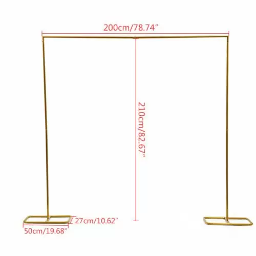 2 * 2.1m Hochzeit Bogen DIY Blume Ballon Rack Hintergrund Requisite Eisen Bogen Blumenständer für Hochzeit Party Dekor (Gold)