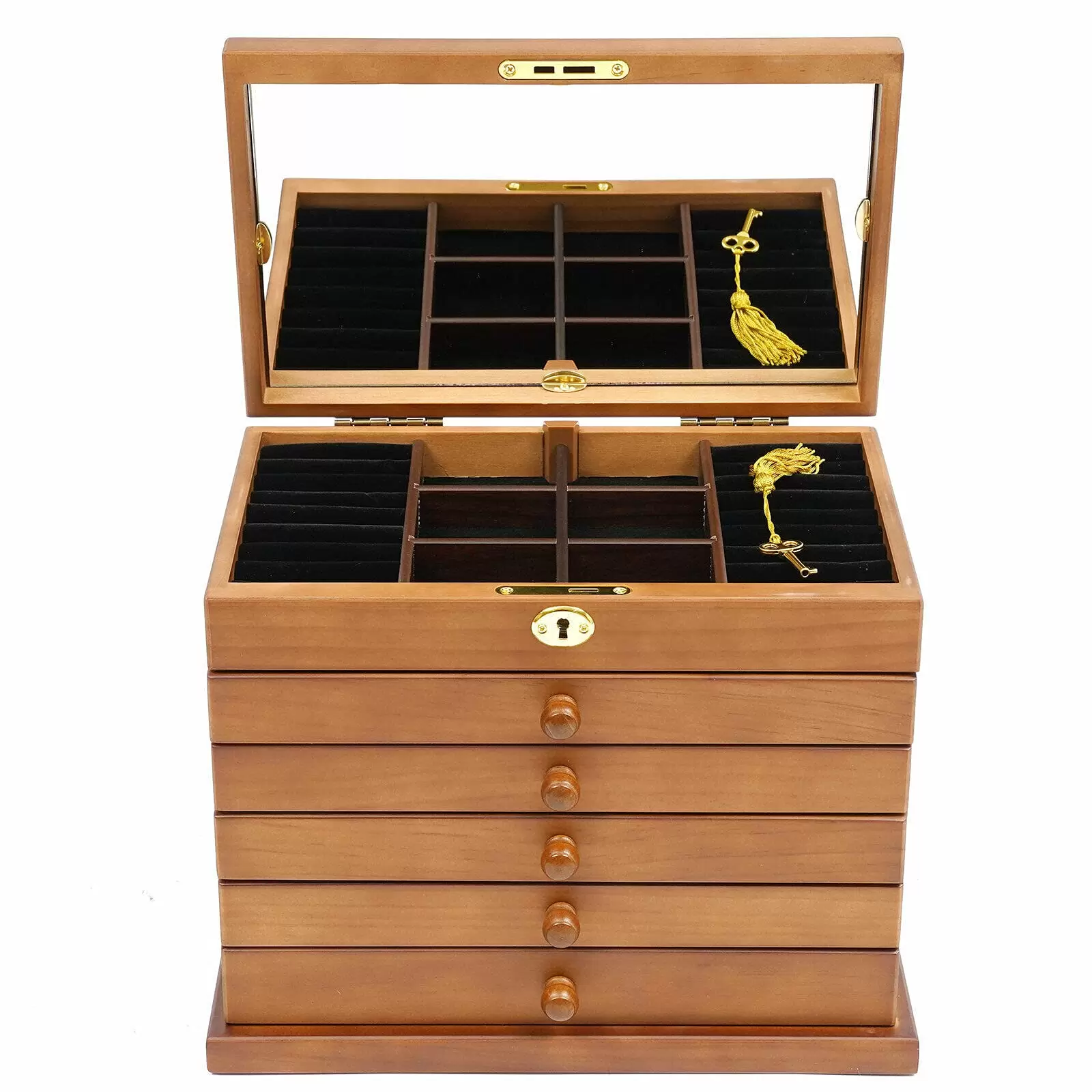 6 Ebenen Schmuckschränke Schmuck Aufbewahrungsbox Für Armbänder Halskette Ringe