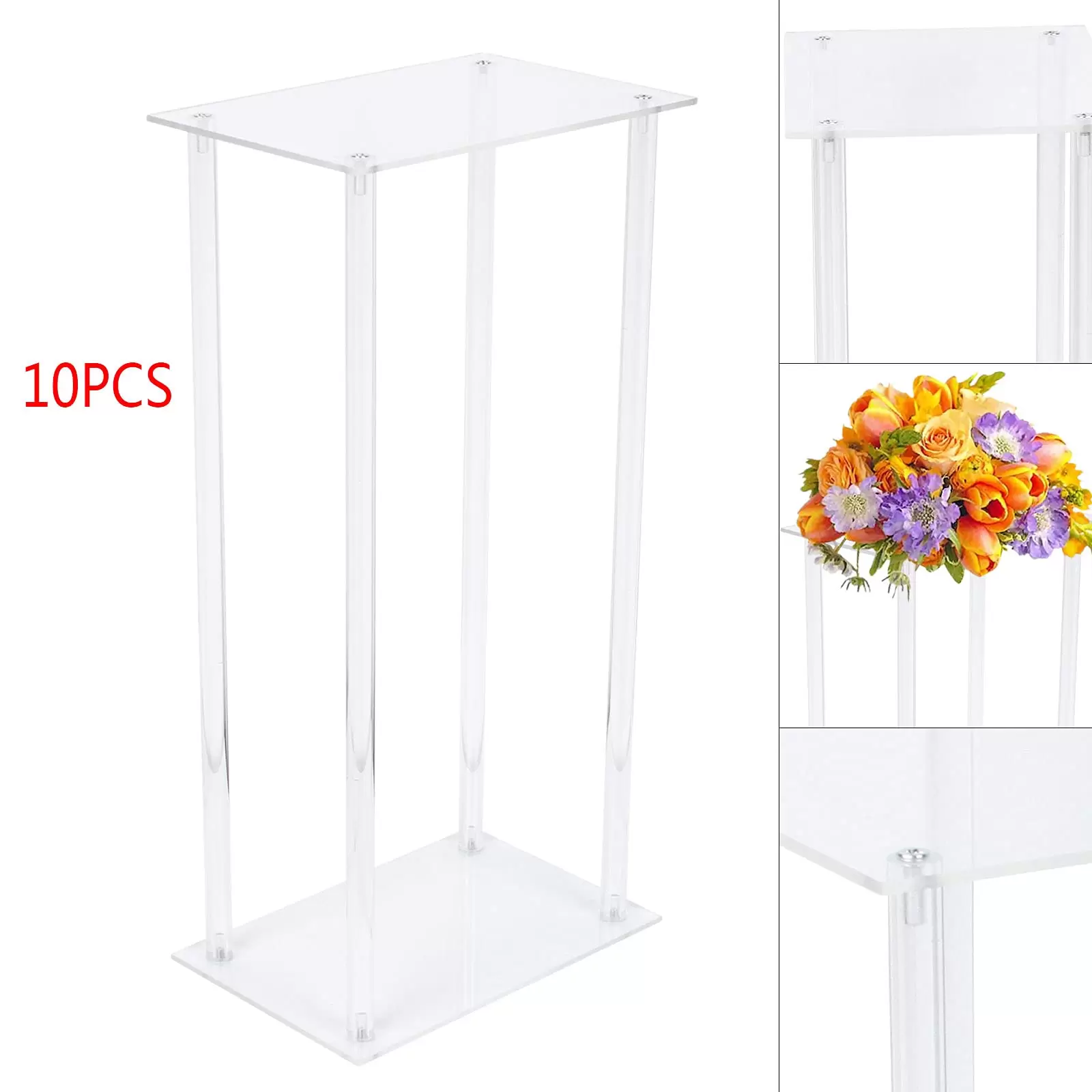 10 Stück Hochzeit Mittelstücke Abnehmbar Acrylvasen