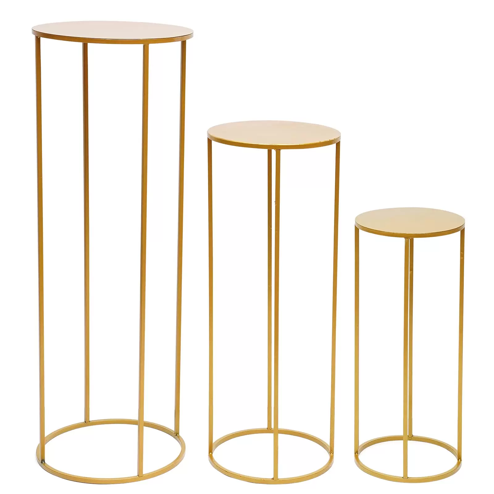 3Pcs Goldvasen für Hochzeit Herzstück Tische, Metall Blumenboden Vase 59/79/100cm Blumenständer