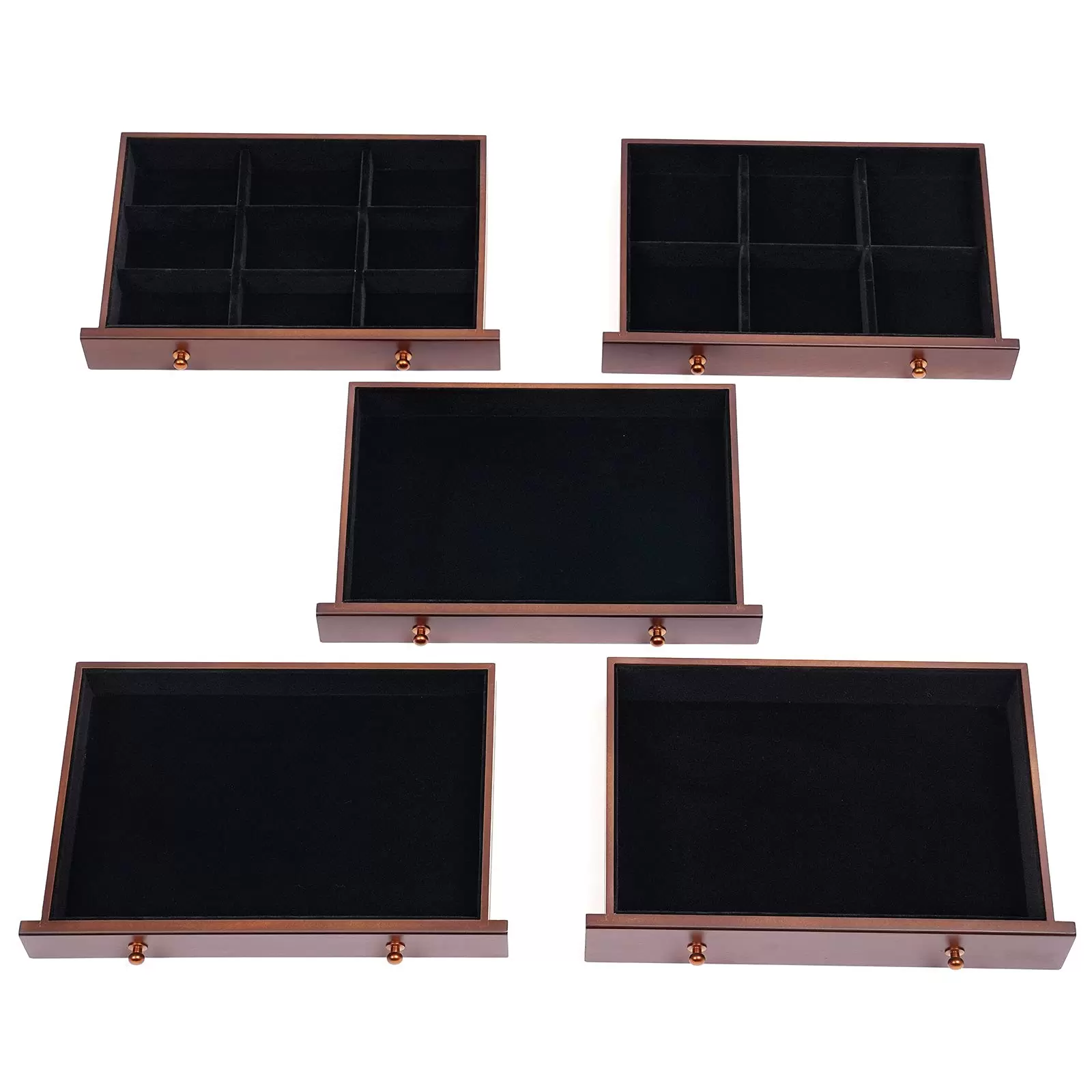 6-schichtige Holzschmuck-Aufbewahrungsbox mit Spiegel für Schmuck, Ringe, Halsketten und Uhren 6-schichtige Holzschmuck-Aufbewahrungsbox mit Spiegel für Schmuck, Ringe, Halsketten und Uhren