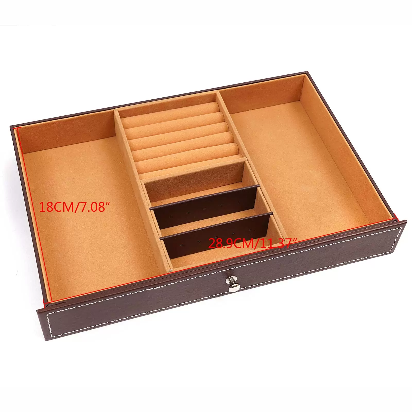 Geschenk 2 Ebenen Leder Schmuckkästchen mit Abnehmbares Fach & Sperren
