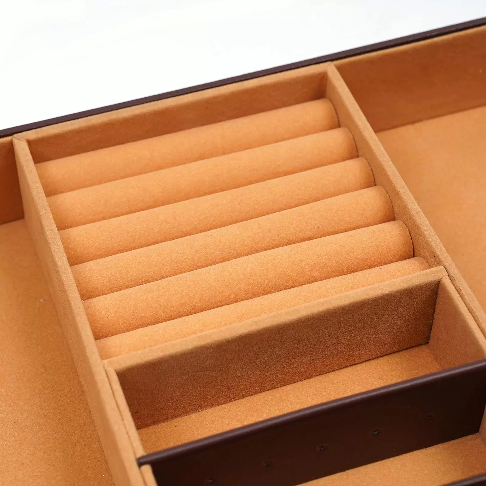 Geschenk 2 Ebenen Leder Schmuckkästchen mit Abnehmbares Fach & Sperren