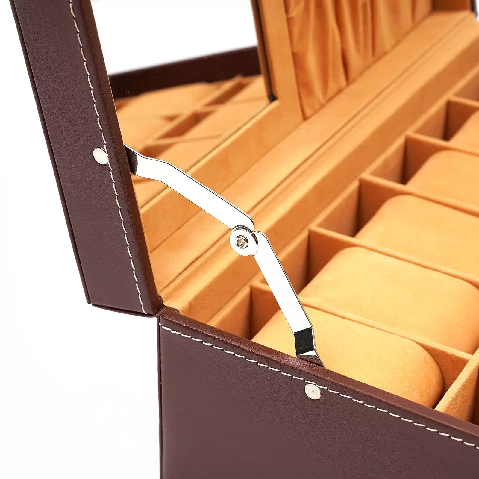 Geschenk 2 Ebenen Leder Schmuckkästchen mit Abnehmbares Fach & Sperren