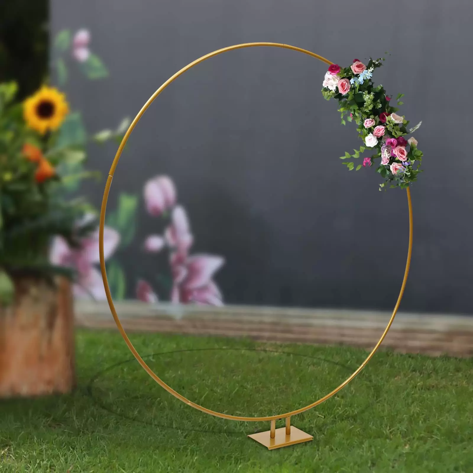 Hochzeitsbogen Metall Runder Ring Ballonbogen 2m Gold Runde Ballon Bögen Blumen Geburtstags Deko Luftballons Girlande Kit