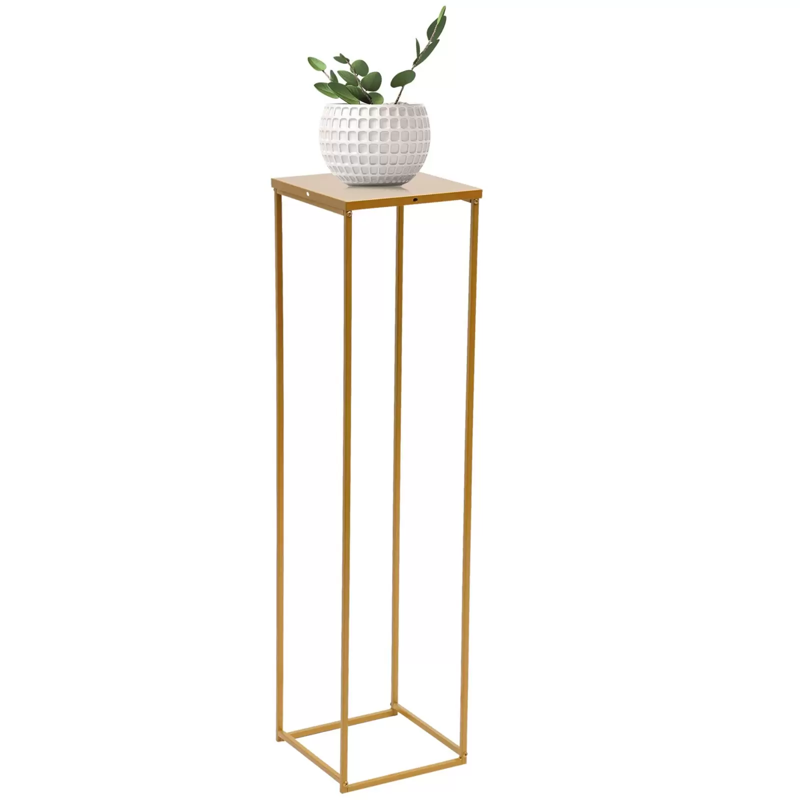 100cm Blumenhocker Metall Eckig Pflanzenständer Blumenhocker Pflanztopf Deko Blumensäule Blumenregal Blumenständer