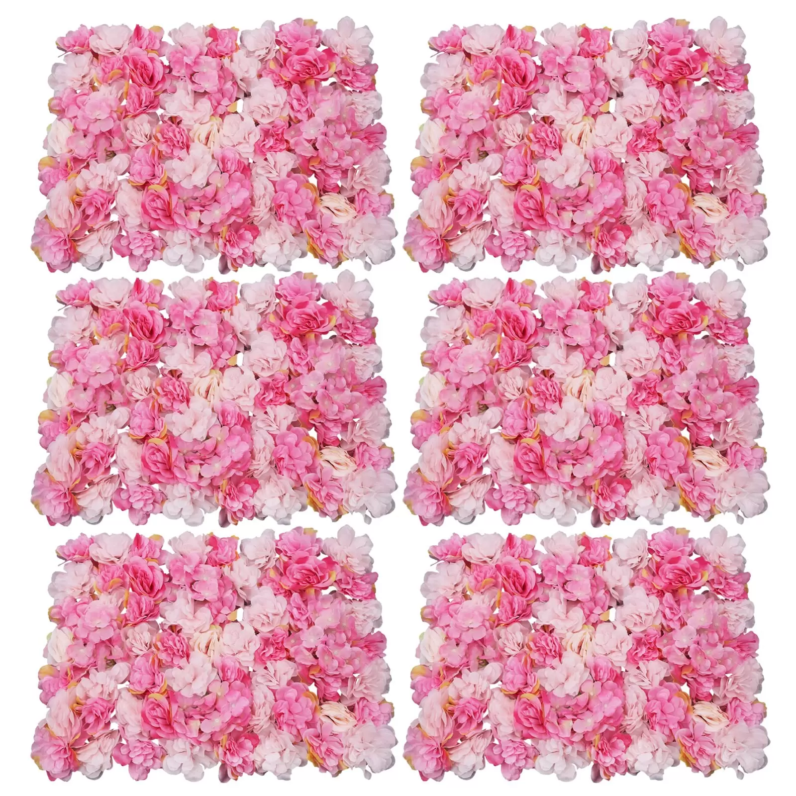 Künstliche Blumen Säule Wand, 6X Künstliche Blumenwand Rosenwand DIY Schöne Hintergrunddekoration Kunstblumen Panel