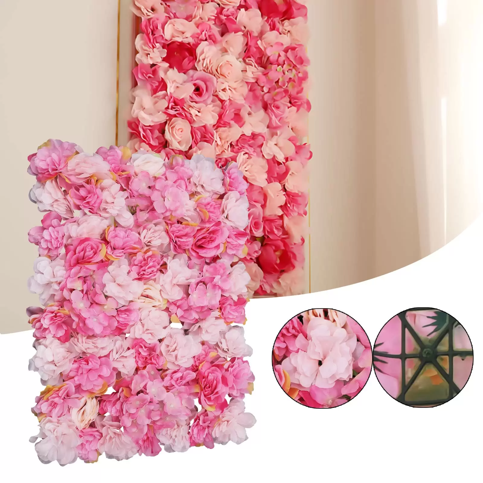 Künstliche Blumen Säule Wand, 6X Künstliche Blumenwand Rosenwand DIY Schöne Hintergrunddekoration Kunstblumen Panel