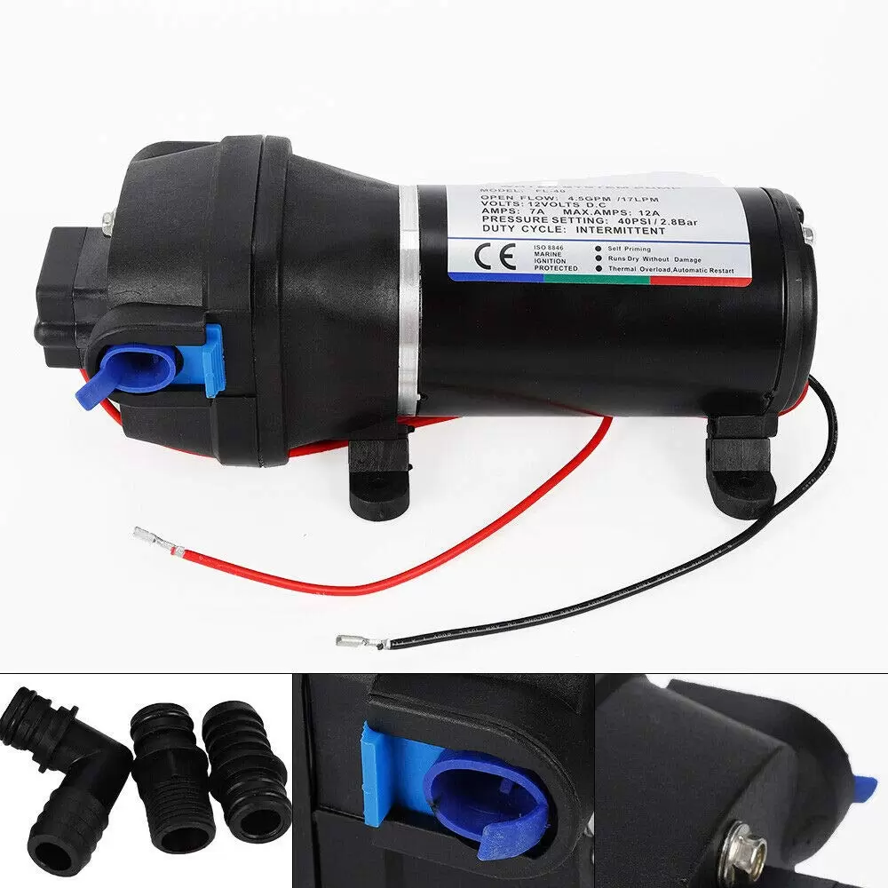 40PSI Wasserpumpe Selbstansaugend 17L/min Hochdruckpumpe DC 12V Circulation Booster Pumpe
