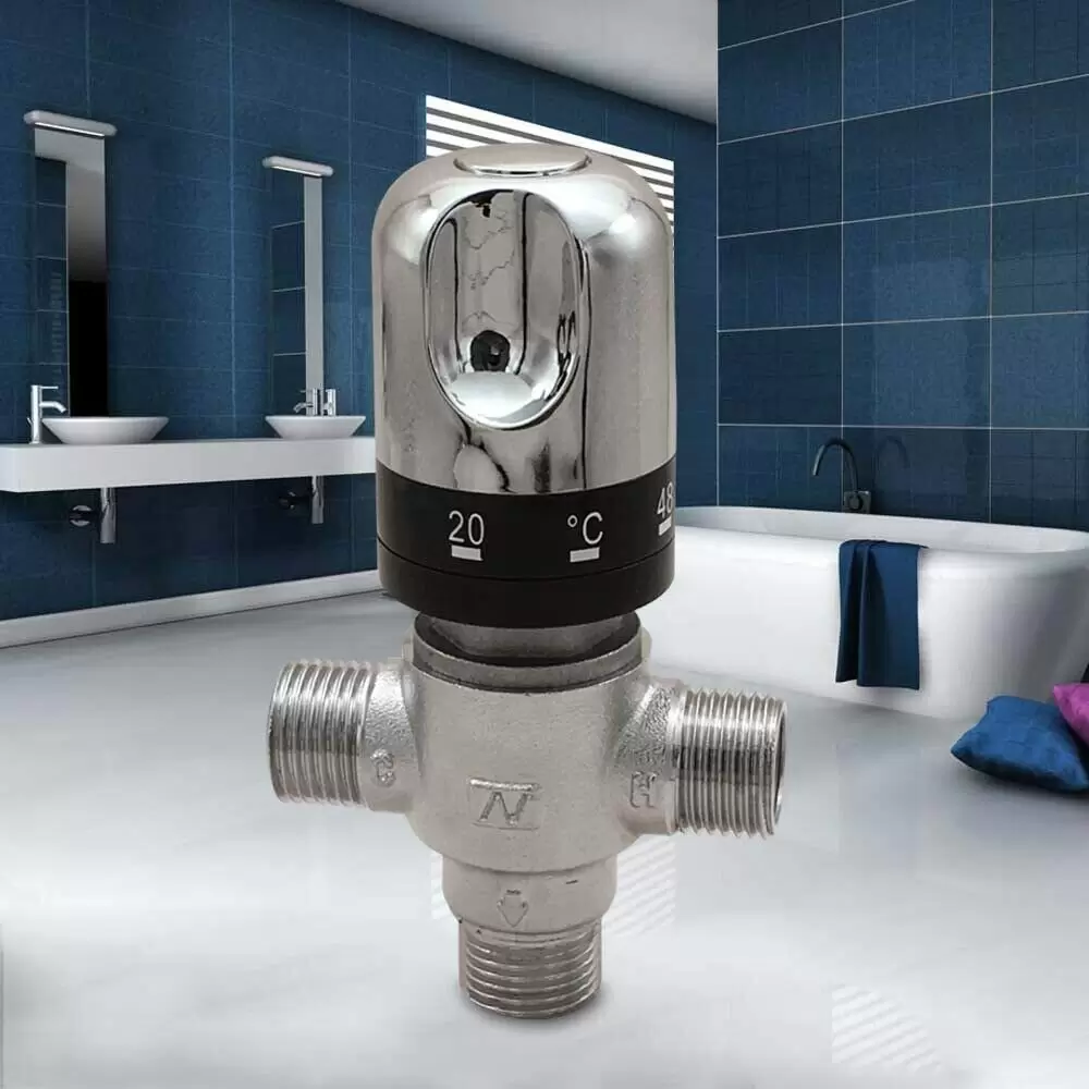 3 Wege Heiß Kaltwasser Mischventil Thermostatisch Thermostat KontrolleTemperatur