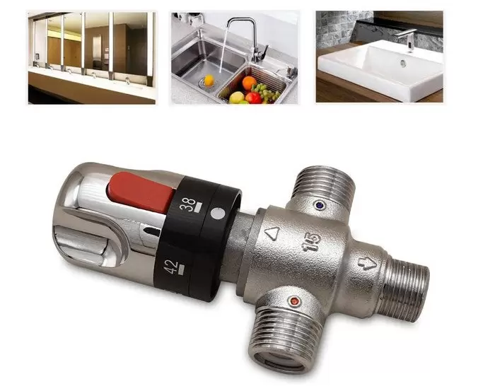 3 Wege Heiß Kaltwasser Mischventil Thermostatisch Thermostat KontrolleTemperatur