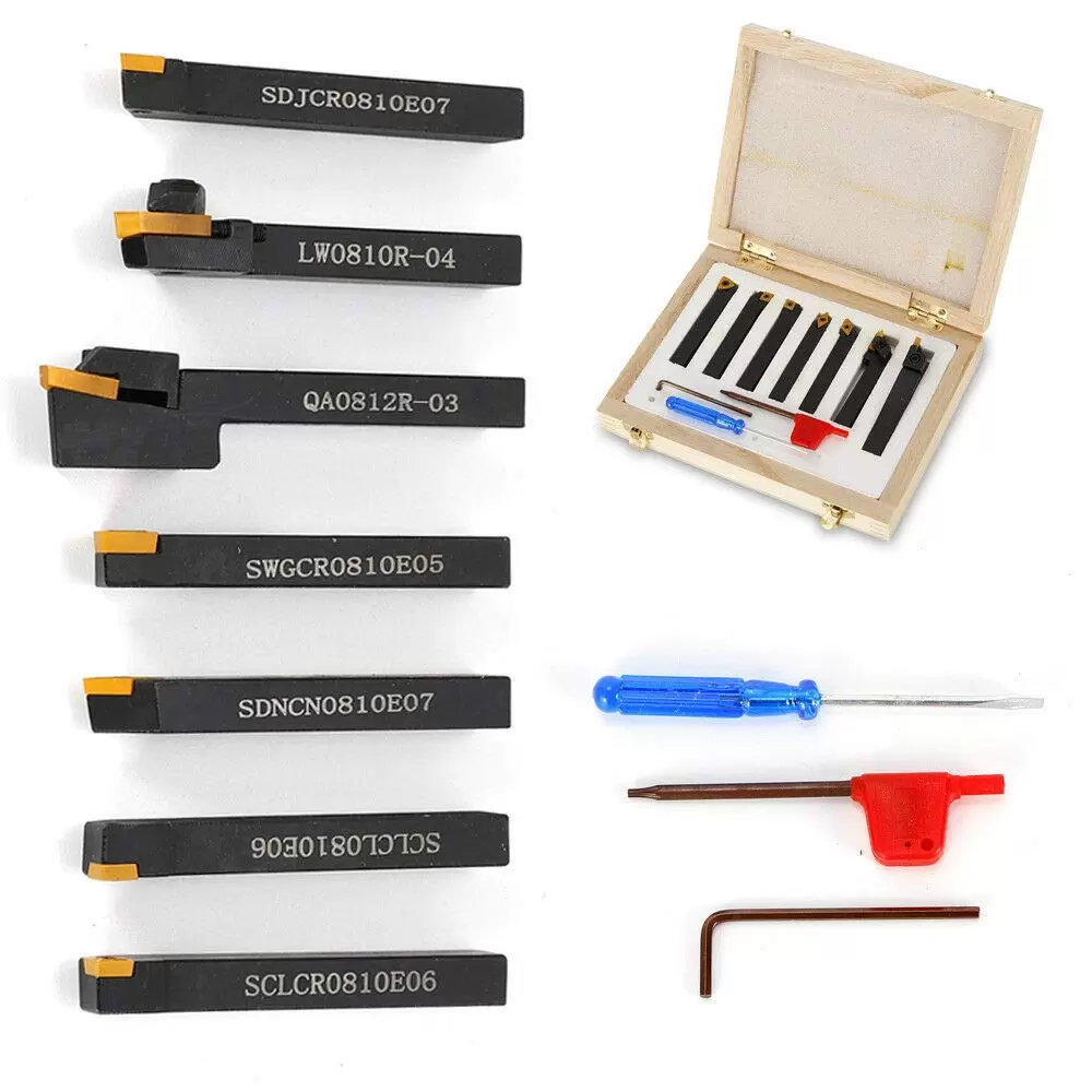 7-teiliges CNC Drehwerkzeug 8 mm Drehmeissel Drehstahl Drehmeißel Set für Drehmaschine