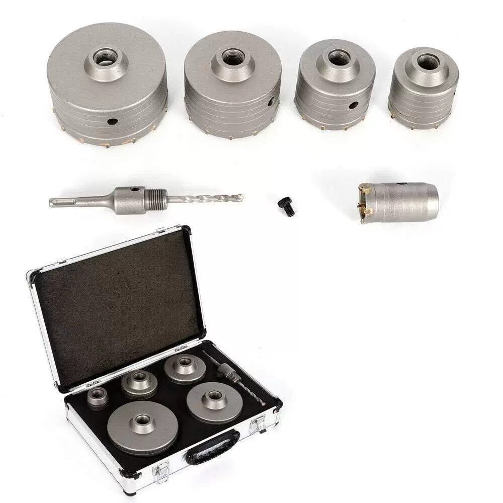 Kernbohrer Beton Bohrkronen Set mit SDS-Plus Adapter Ø 40/68/80/100/120 mm