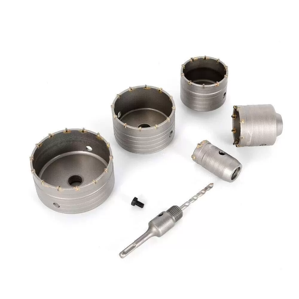 Kernbohrer Beton Bohrkronen Set mit SDS-Plus Adapter Ø 40/68/80/100/120 mm Kernbohrer Beton Bohrkronen Set mit SDS-Plus Adapter Ø 40/68/80/100/120 mm