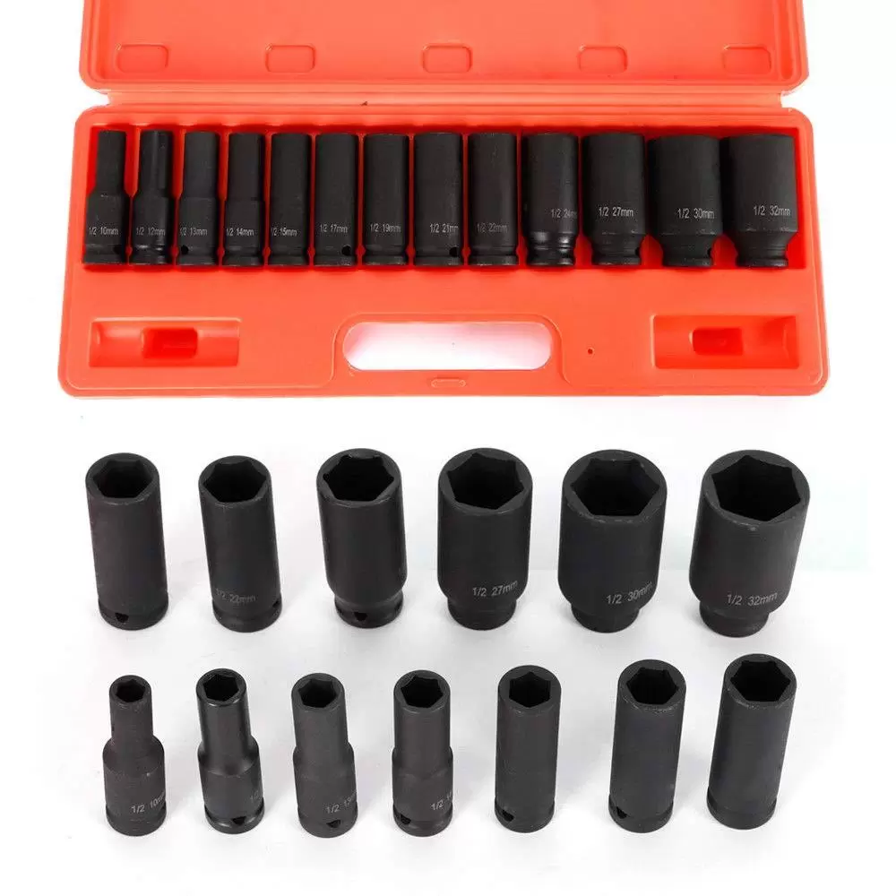 13-tlg (10-32mm) Schlagschraubernüsse KraftNüsse Kraft-Schlagschrauber-Nüsse 13-tlg (10-32mm) Schlagschraubernüsse KraftNüsse Kraft-Schlagschrauber-Nüsse