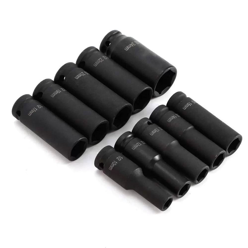 10 tlg Steckschlüssel Schlagschrauber Nuss Satz Kraft Nüsse Kraftnuss Set 1/2 10 tlg Steckschlüssel Schlagschrauber Nuss Satz Kraft Nüsse Kraftnuss Set 1/2